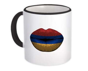 Lips Armenian Flag : Gift Mug Armenia Expat Country For Her Woman Feminine Souvenir Sexy
