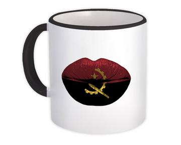 Lips Angolan Flag : Gift Mug Angola Expat Country For Her Women Feminine Souvenir Sexy