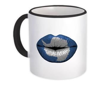 Lips Antarctica Flag : Gift Mug North Pole Expat Country For Her Woman Feminine Souvenir Sexy