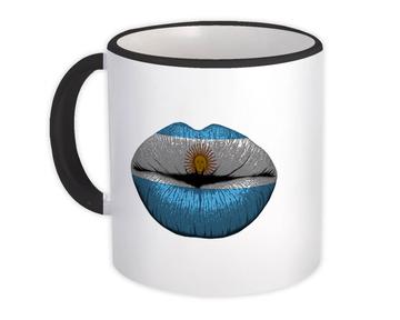 Lips Argentine Flag : Gift Mug Argentina Expat Country