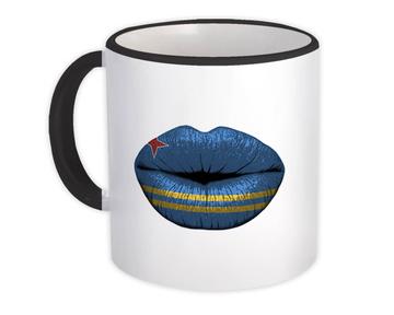 Lips Aruba Flag : Gift Mug North American Expat Country For Her Woman Feminine Souvenir Sexy