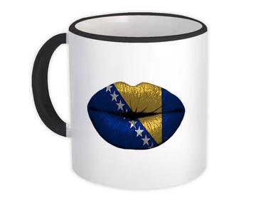 Lips Bosnia And Herzegovina Flag : Gift Mug Expat Country For Her Woman Feminine Souvenir Sexy