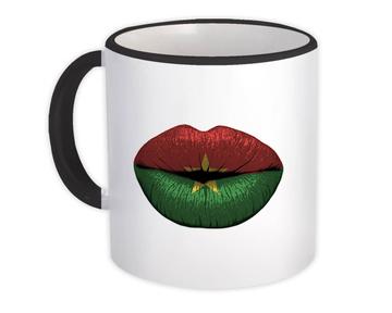 Lips Burkinan Flag : Gift Mug Burkina Faso Expat Country For Her Women Feminine Souvenir
