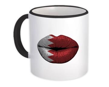 Lips Bahraini Flag : Gift Mug Bahrain Expat Country For Her Women Feminine Souvenir Nation