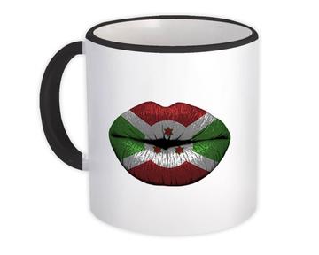 Lips Burundian Flag : Gift Mug Burundi Expat Country For Her Women Feminine Lipstick Sexy