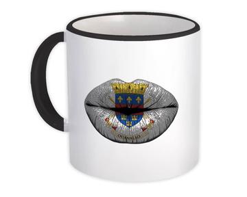 Lips Saint Barthelemy Flag : Gift Mug Expat Country For Her Women Feminine Lipstick Souvenir