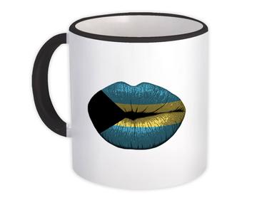 Lips Bahamian Flag : Gift Mug Bahamas Expat Country For Her Women Feminine Lipstick Sexy