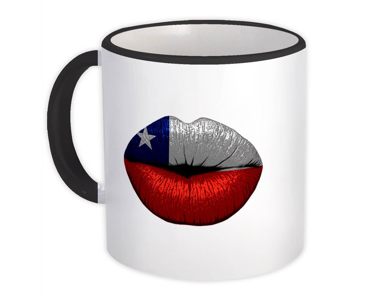 Gift Mug : Lips Chilean Flag Chile Expat Country For Her Woman Feminine Women