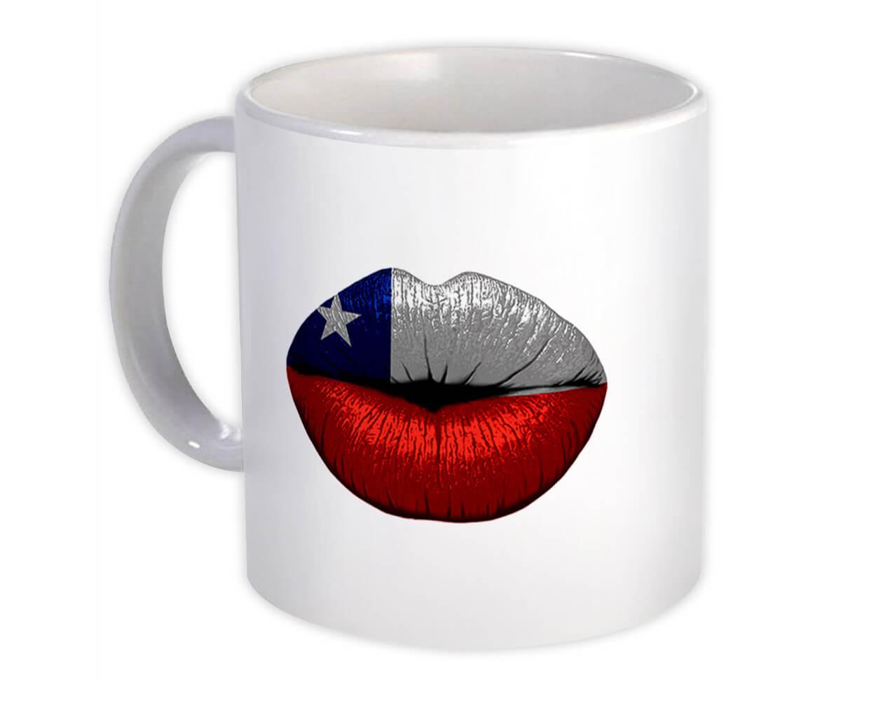 Gift Mug : Lips Chilean Flag Chile Expat Country For Her Woman Feminine Women