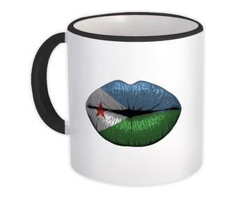 Lips Djiboutian Flag : Gift Mug Djibouti Expat Country For Her Woman Feminine Lipstick Sexy