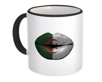 Lips Algerian Flag : Gift Mug Algeria Expat Country For Her Woman Feminine Lipstick Souvenir