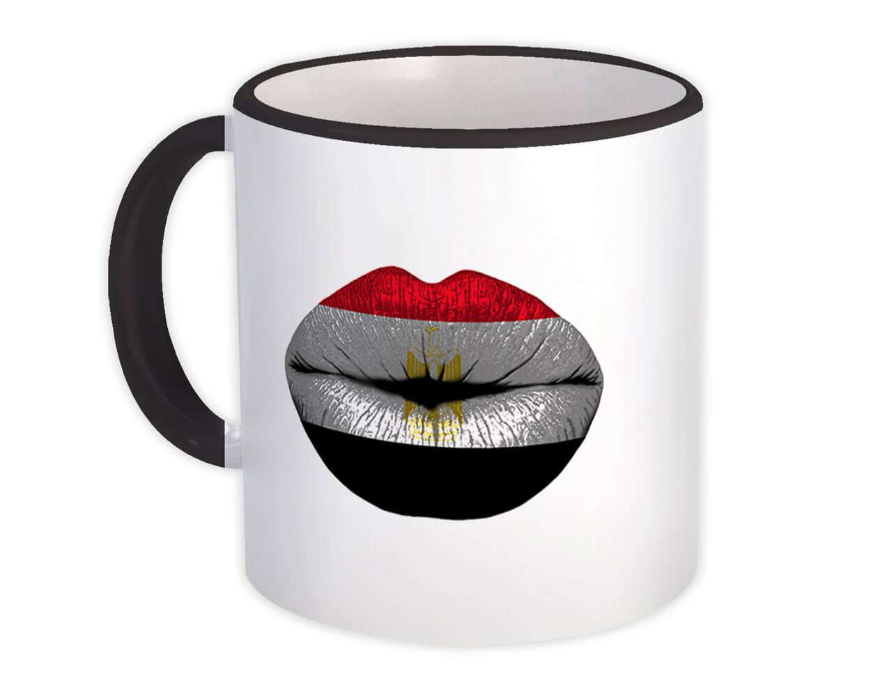 Gift Mug : Lips Egyptian Flag Egypt Expat Country For Her Woman Feminine Women