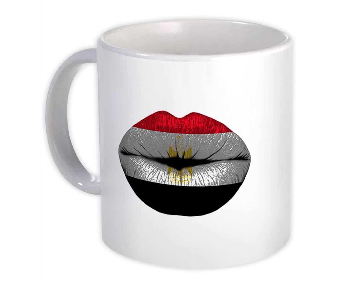 Gift Mug : Lips Egyptian Flag Egypt Expat Country For Her Woman Feminine Women