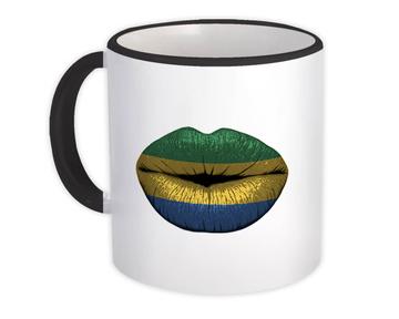 Lips Gabonese Flag : Gift Mug Gabon Expat Country For Her Woman Feminine Lipstick Souvenir