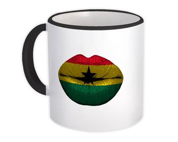 Lips Ghanaian Flag : Gift Mug Ghana Expat Country For Her Woman Feminine Women Sexy Flags Lipstick