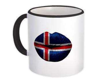 Lips Icelandic Flag : Gift Mug Iceland Expat Country For Her Woman Feminine Women Sexy Flags Lipstick