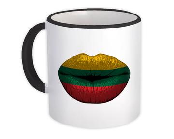 Lips Lithuanian Flag : Gift Mug Lithuania Expat Country