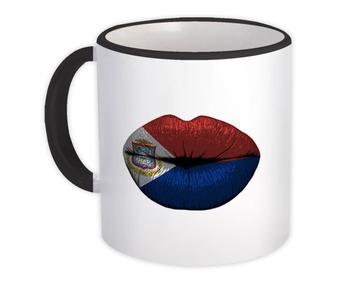 Lips Saint Martin Flag : Gift Mug Expat Country For Her Woman Women Feminine Sexy Souvenir