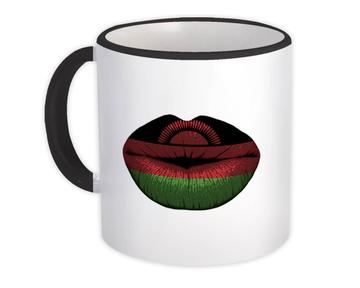 Lips Malawian Flag : Gift Mug Malawi Expat Country For Her Woman Feminine Lipstick Souvenir