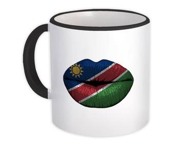 Lips Namibian Flag : Gift Mug Namibia Expat Country For Her Woman Feminine Souvenir Lipstick