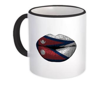 Lips Nepalese Flag : Gift Mug Nepal Expat Country For Her Woman Feminine Souvenir Sexy