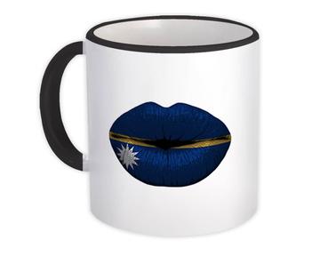 Lips Nauruan Flag : Gift Mug Nauru Expat Country For Her Women Sexy Feminine Souvenir