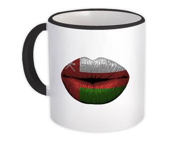 Lips Omani Flag : Gift Mug Oman Expat Country For Her Woman Women Feminine Souvenir