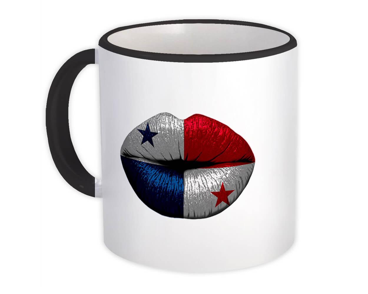 Gift Mug : Lips Panamanian Flag Panama Expat Country For Her Woman Feminine