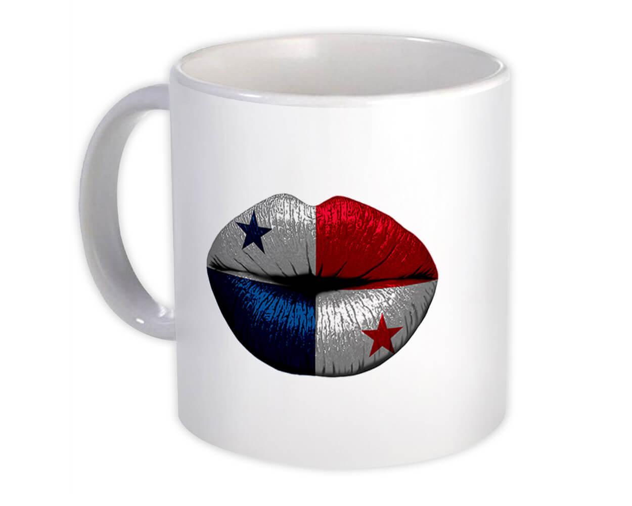 Gift Mug : Lips Panamanian Flag Panama Expat Country For Her Woman Feminine