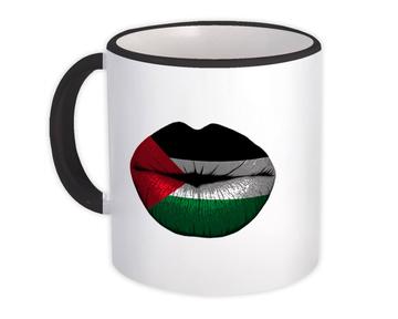 Lips Palestinian Flag : Gift Mug Palestine Expat Country