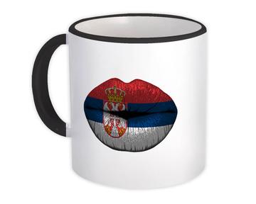 Lips Serbian Flag : Gift Mug Serbia Expat Country For Her Woman Feminine Women Sexy Flags Lipstick
