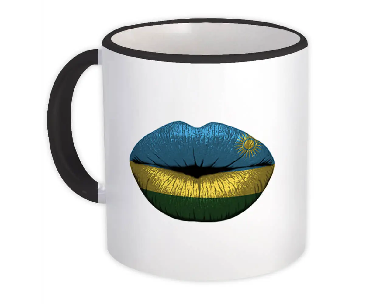 Lips Rwandan Flag : Gift Mug Rwanda Expat Country For Her Women Sexy Feminine Souvenir