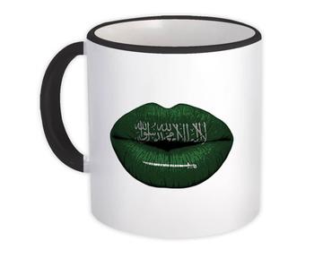 Lips Saudi Arabia Flag : Gift Mug Expat Country For Her Woman Feminine Souvenir Lipstick