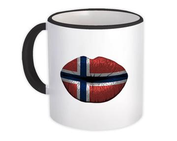 Lips Svalbard Flag : Gift Mug Women Expat Country For Her Woman Feminine Souvenir Sexy