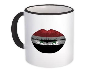 Lips Syrian Flag : Gift Mug Syria Expat Country For Her Woman Feminine Souvenir Lipstick