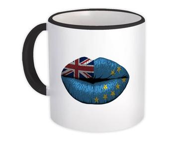 Lips Tuvaluan Flag : Gift Mug Tuvalu Expat Country For Her Woman Feminine Sexy Lipstick