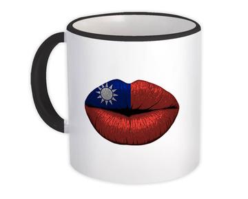 Lips Taiwanese Flag : Gift Mug Taiwan Expat Country For Her Woman Feminine Souvenir Sexy