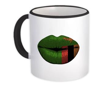Lips Zambian Flag : Gift Mug Zambia Expat Country For Her Woman Feminine Souvenir Sexy