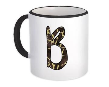 Monogram Letter B : Gift Mug Giraffe Letter Initial ABC Animal Print