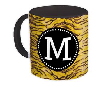 Monogram Letter M : Gift Mug Tiger Initial ABC Animal Print Black CG7115M