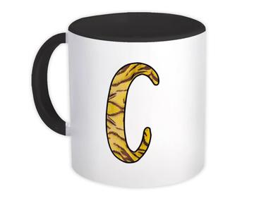 Monogram Letter C : Gift Mug Tiger Initial ABC Animal Print CG7116C