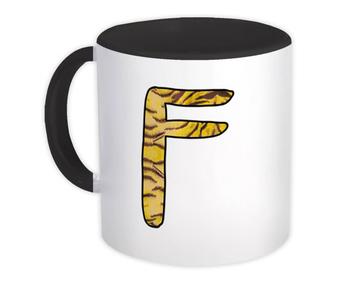 Monogram Letter F : Gift Mug Tiger Initial ABC Animal Print CG7116F