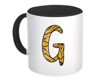 Monogram Letter G : Gift Mug Tiger Initial ABC Animal Print CG7116G
