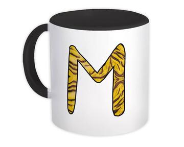 Monogram Letter M : Gift Mug Tiger Initial ABC Animal Print CG7116M
