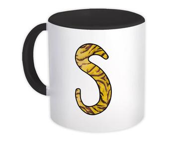 Monogram Letter S : Gift Mug Tiger Initial ABC Animal Print CG7116S