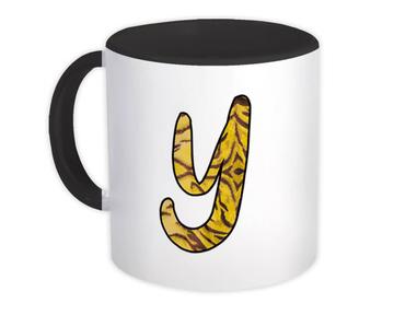 Monogram Letter Y : Gift Mug Tiger Initial ABC Animal Print CG7116Y