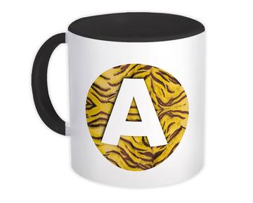 Monogram Letter A : Gift Mug Tiger Initial ABC Alphabet Animal Circle CG7120A