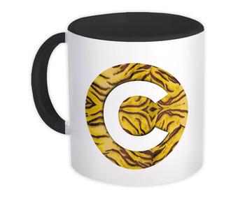 Monogram Letter C : Gift Mug Tiger Initial ABC Alphabet Animal Circle CG7120C