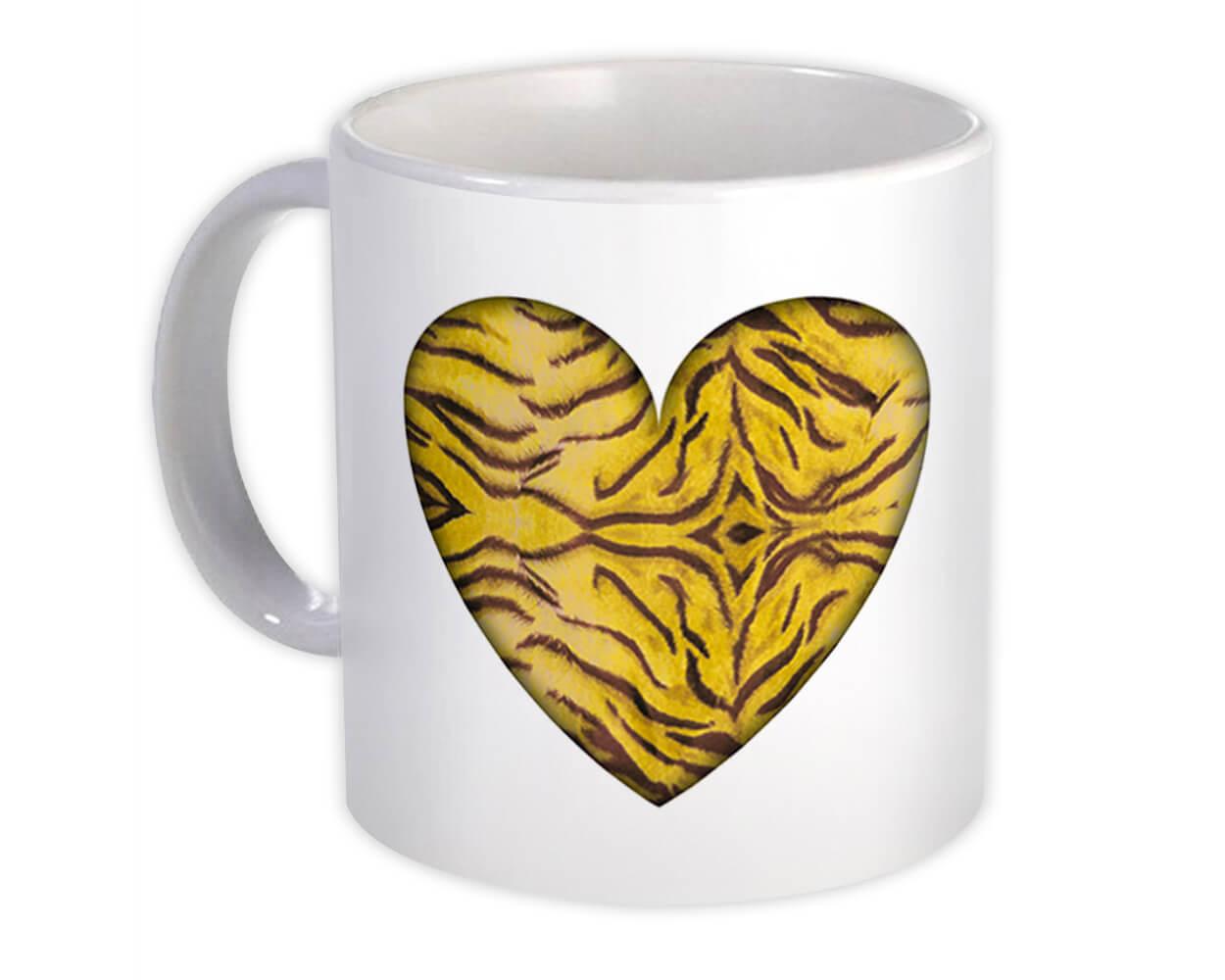 Gift Mug : Animal Print Heart Pattern For Her Feminine Modern