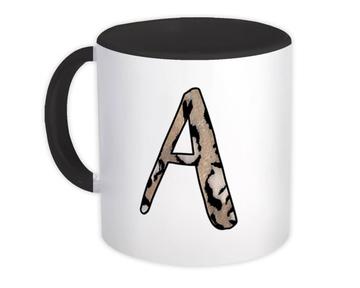 Monogram Letter A : Gift Mug Cheetah Initial ABC Animal Print CG7126A